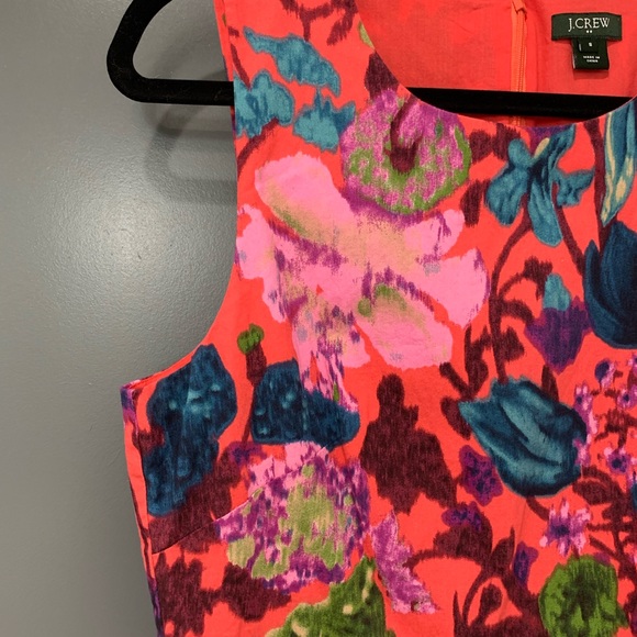 J. Crew Factory Pleated Floral Shift Dress Size 8 - Picture 7 of 8